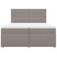 Boxspring met matras stof taupe 200x200 cm - thumbnail