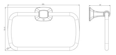 Handdoekhouder Sapho Aida Rechthoekig 20.5x12.4 cm Chroom Handdoekhouder Sapho Aida Rechthoekig 20.5x12.4 cm Chroom