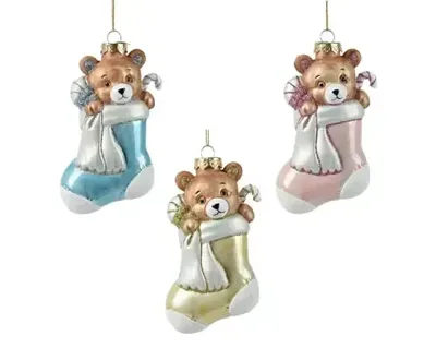 Decoris kersthanger glas beer in sok - assortiment