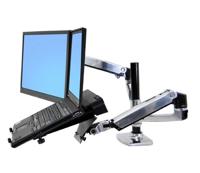 Ergotron LX Dual Arm Stacking Desk Mount Monitor-tafelbeugel Incl. laptophouder 38,1 cm (15) - 61 cm (24) Aluminium In hoogte verstelbaar, Kantelbaar, - thumbnail