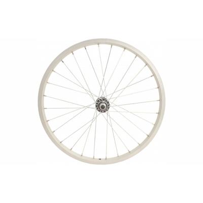 Voorwiel 20*175 aluminium vaste as - zilver