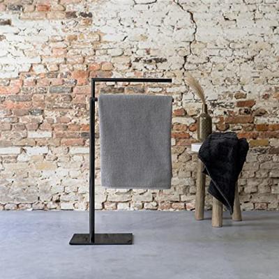 Handdoekrek Sealskin Tube 2-armig Vrijstaand Zwart