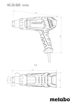 Metabo HG 20-600 | Heteluchtpistool 2000W | in Metabox - 602066500 - thumbnail