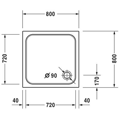 Duravit D-Code douchebak 80x80x8,5 cm Wit