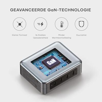 Satechi USB-C 4-port GaN travel oplader (145W) - Space Grey