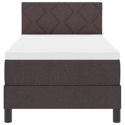 Boxspring bed met matras Donkerbruin 80 x 200 cm Stof
