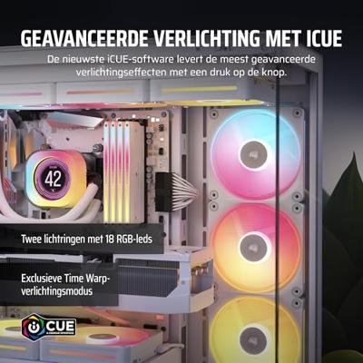 Corsair LX140-R RGB iC PC-ventilator Wit (b x h x d) 140 x 140 x 20 mm