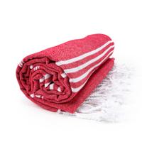 The One Towelling Hamamdoek Rood/Wit - thumbnail