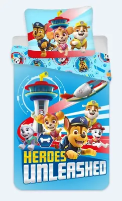 Paw Patrol dekbedovertrek happy blauw 140 x 200 cm - 70 x 90 cm - Katoen Paw Patrol dekbedovertrek happy blauw 140 x 200 cm - 70 x 90 cm - Katoen