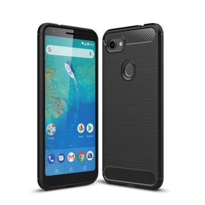 Geborsteld textuur koolstofvezel schokbestendige TPU Case voor Google Pixel 3XL Lite(Black)