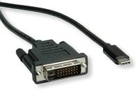 ROLINE USB type C - DVI adapterkabel, M/M, 1 m - thumbnail