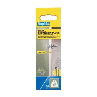 Rapid Hollewandpluggen | Ø8x32 | Voor 3-13 mm plaatdkikte | 25kg draagkracht | 10 stuks in doos - 5001546
