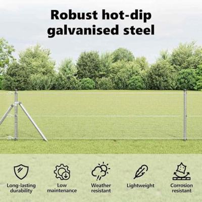 VidaXL Gelaste draadhek zilver 0.6 x 10 m