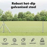 VidaXL Gelaste draadhek zilver 0.6 x 10 m - thumbnail