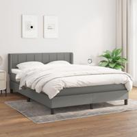 Boxspring met matras stof donkergrijs 140x200 cm - thumbnail