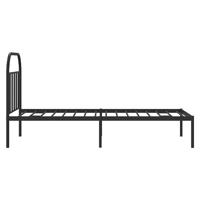Bedframe met hoofdbord metaal zwart 90x190 cm - thumbnail