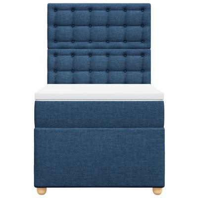 Boxspring met matras stof blauw 80x200 cm - thumbnail