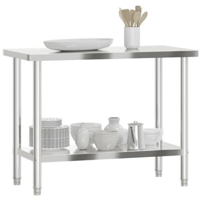 VidaXL Keukenwerktafel 110x55x85 cm roestvrij staal VidaXL Keukenwerktafel 110x55x85 cm roestvrij staal
