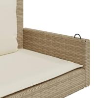 Schommelbank met kussens 119x56x48 cm poly rattan beige - thumbnail