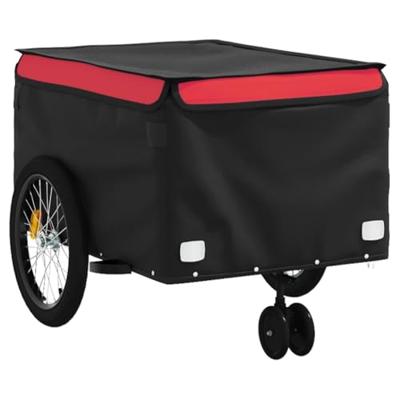 Fietstrailer 45 kg ijzer zwart en rood - thumbnail