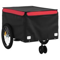 VidaXL Fietstrailer 45 kg ijzer zwart en rood - thumbnail