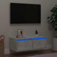 Tv-meubel met LED-verlichting 75x35,5x25 cm betongrijs - thumbnail