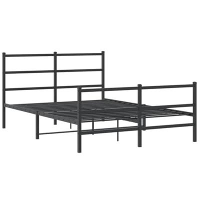 Bedframe met hoofd- en voeteneinde metaal zwart 135x190 cm