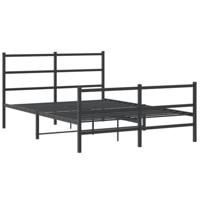 Bedframe met hoofd- en voeteneindemetaal zwart 135x190 cm - thumbnail
