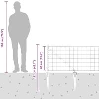 VidaXL Hek met paal grijs 0,6 x 10 m staal en pvc - thumbnail