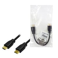LogiLink CH0076 HDMI-kabel HDMI Aansluitkabel HDMI-A-stekker, HDMI-A-stekker 0.20 m Zwart 4K UHD - thumbnail