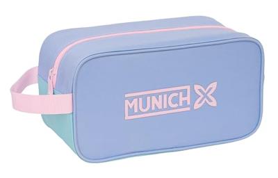 Reisschoenenrek Munich Mellow Blauw Roze Celeste 29 x 15 x 14 cm