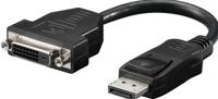 Goobay 69873 DisplayPort Adapter [1x DisplayPort stekker - 1x DVI-bus 24+5-polig] Zwart Rond, Met OTG-functie, Schroefbaar, PVC-mantel, Ronde ader 15 cm - thumbnail