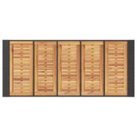 Tuinbartafel acaciahouten blad 185x80x110 cm poly rattan zwart - thumbnail