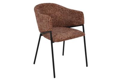 Design Stoel NOBLESSE Bruin Chenille Zwart Metalen Frame - 47579
