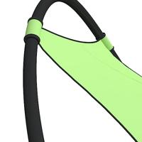 Ligbed schommelend met wieltjes staal en textileen stof groen - thumbnail