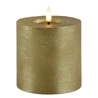 Led kaars lyon D10 H 10 cm goud