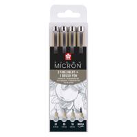 Sakura pigma micron fineliner set, 4 maten, licht koelgrijs - thumbnail