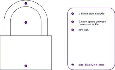 Hangslot pavo 40mm