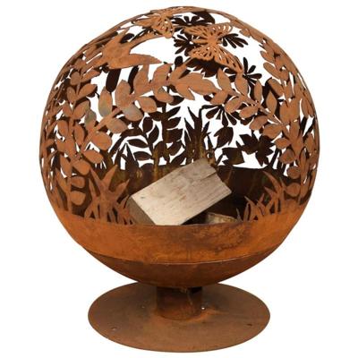 Esschert Design vuurkorf lasergesneden bloemen roestkleurig ff294