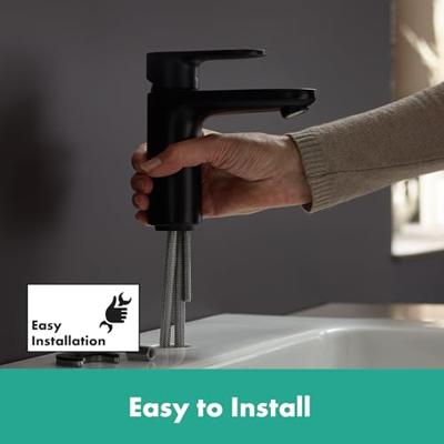 Wastafelmengkraan HansGrohe Vernis Blend 100 Eengreeps Met Trekwaste Mat Zwart - thumbnail