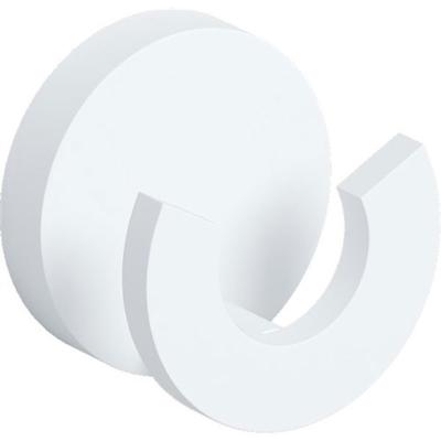 Kledinghaak Clou Flat Dubbele Rond Poedercoating Mat Wit Kledinghaak Clou Flat Dubbele Rond Poedercoating Mat Wit