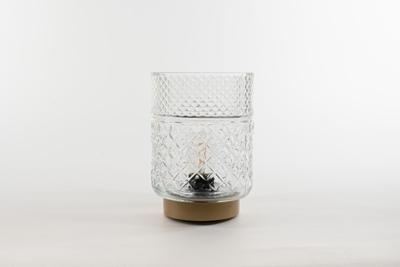 lantern Glass 12 x 17,5 cm Clear With Golden Base Led Bulb Anna's Collection - Annas collection