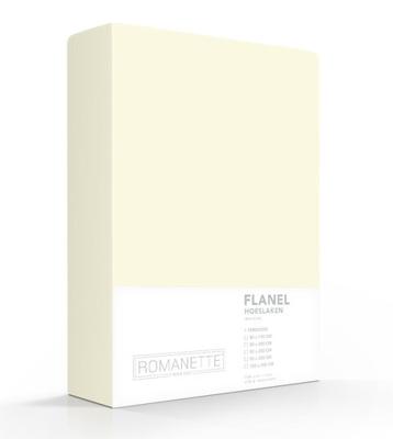Romanette Romanette flanel hoeslaken Ivoor 90x200