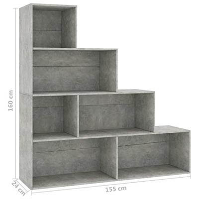 Boekenkast/kamerscherm 155x24x160 cm bewerkt hout betongrijs