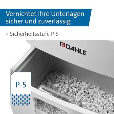Dahle 504P DESKSIDE, P-5 Papierversnipperaar 15 vellen Cross cut 2 x 15 mm P-5 40 l Ook geschikt voor Paperclips, Creditcards Dahle 504P DESKSIDE, P-5 Papierversnipperaar 15 vellen Cross cut 2 x 15 mm P-5 40 l Ook geschikt voor Paperclips, Creditcards
