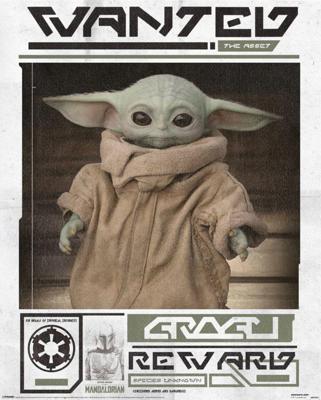 Poster Star Wars - The Mandalorian - Grogu Wanted 40x50cm Poster Star Wars - The Mandalorian - Grogu Wanted 40x50cm