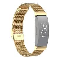 By Qubix - Compatible met Fitbit Inspire Milanese bandje met gesp - Maat: Large - Goud - Compatible fitbit bandje - thumbnail