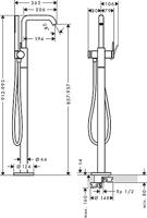 Hansgrohe Tecturis S ééngreeps badmengkraan vloergemonteerd, mat wit - thumbnail