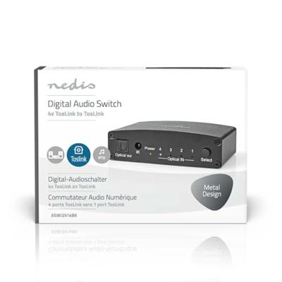 Nedis Digitale Audio-Switch | 4-wegs | Zwart | 1 stuks - ASWI2514BK ASWI2514BK