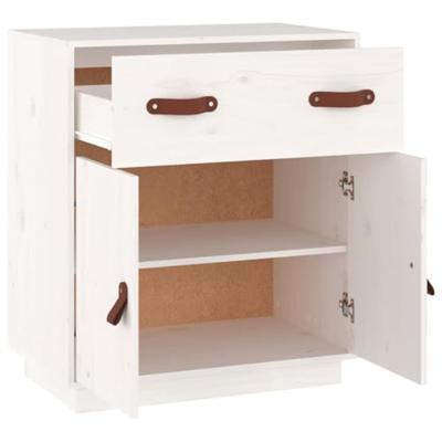 Dressoir 65,5x40x75 cm massief grenenhout wit